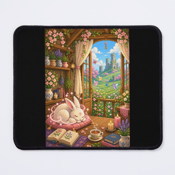 Item preview, Moonlit Rabbit in the Fairy Garden Cottage  designed and sold by Sketchlegacy.
