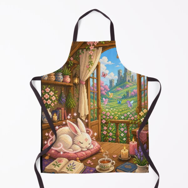 Item preview, Moonlit Rabbit in the Fairy Garden Cottage  designed and sold by Sketchlegacy.