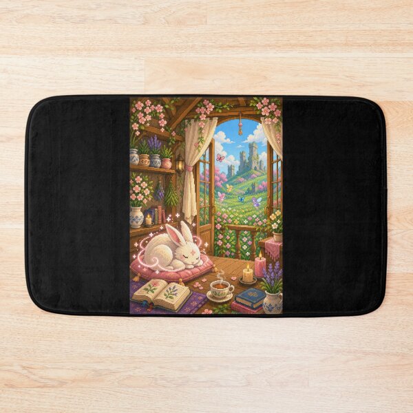 Item preview, Moonlit Rabbit in the Fairy Garden Cottage  designed and sold by Sketchlegacy.