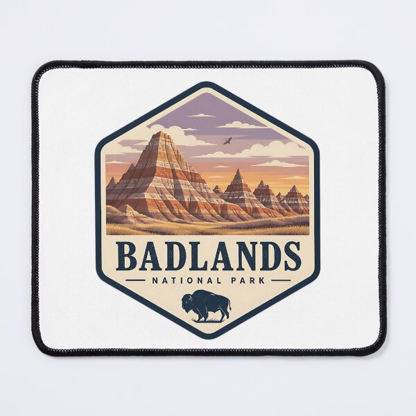 Item preview, Badlands National Park Vintage Hiking Travel Badge designed and sold by TravelersGems.