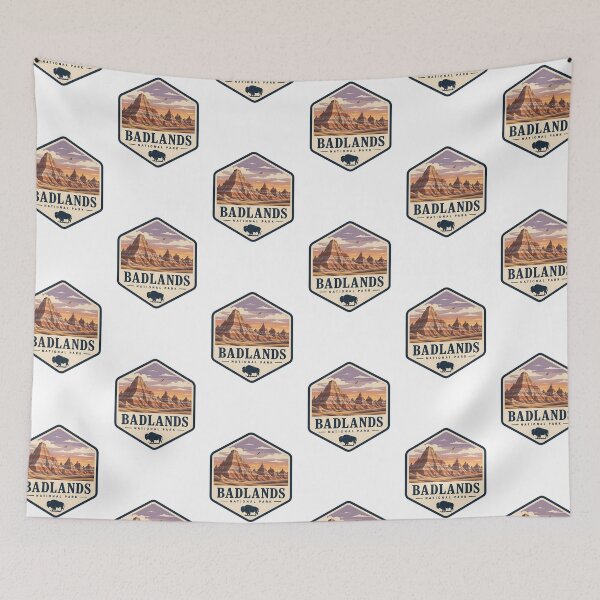 Item preview, Badlands National Park Vintage Hiking Travel Badge designed and sold by TravelersGems.