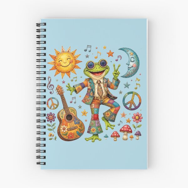 Item preview, Frog Hippie Patchwork Dance Peace and Music designed and sold by Natalia-Vlad.