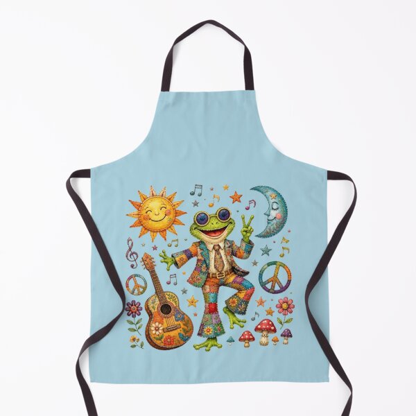 Item preview, Frog Hippie Patchwork Dance Peace and Music designed and sold by Natalia-Vlad.
