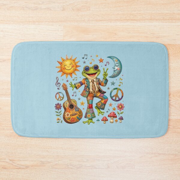 Item preview, Frog Hippie Patchwork Dance Peace and Music designed and sold by Natalia-Vlad.