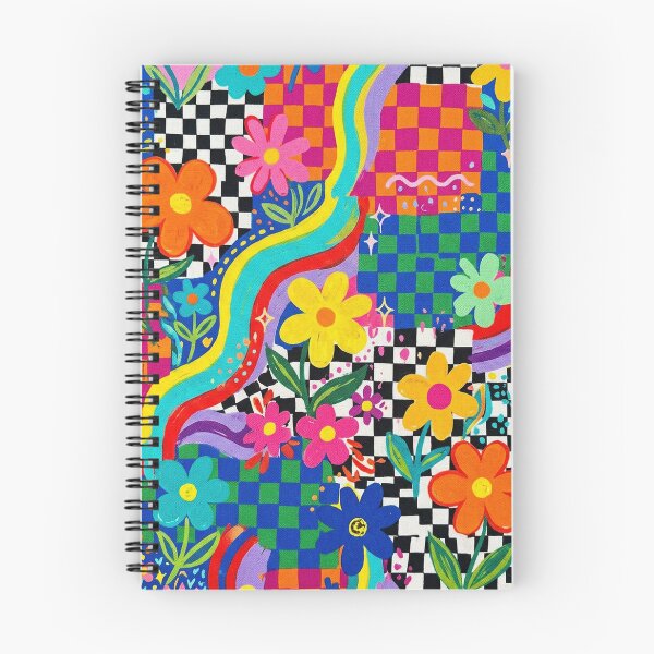 Item preview, Colorful Maximalist Retro Flower Checkerboard designed and sold by AEVORI.