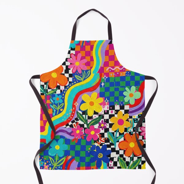 Item preview, Colorful Maximalist Retro Flower Checkerboard designed and sold by AEVORI.