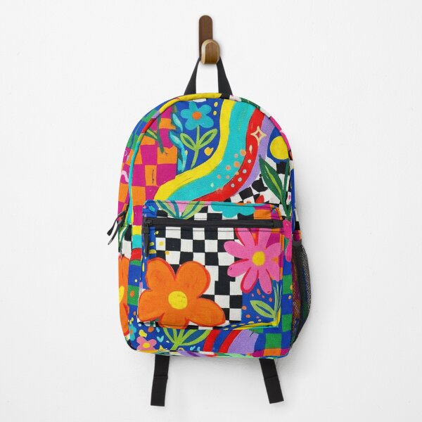 Item preview, Colorful Maximalist Retro Flower Checkerboard designed and sold by AEVORI.