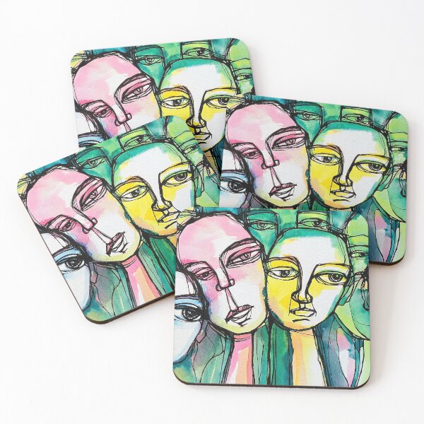 Item preview, Faces in the Fray – Abstract Expressionist Watercolor Portraits designed and sold by SHE·SHE·ART.