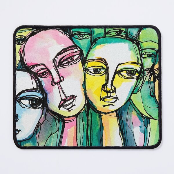Item preview, Faces in the Fray – Abstract Expressionist Watercolor Portraits designed and sold by SHE·SHE·ART.