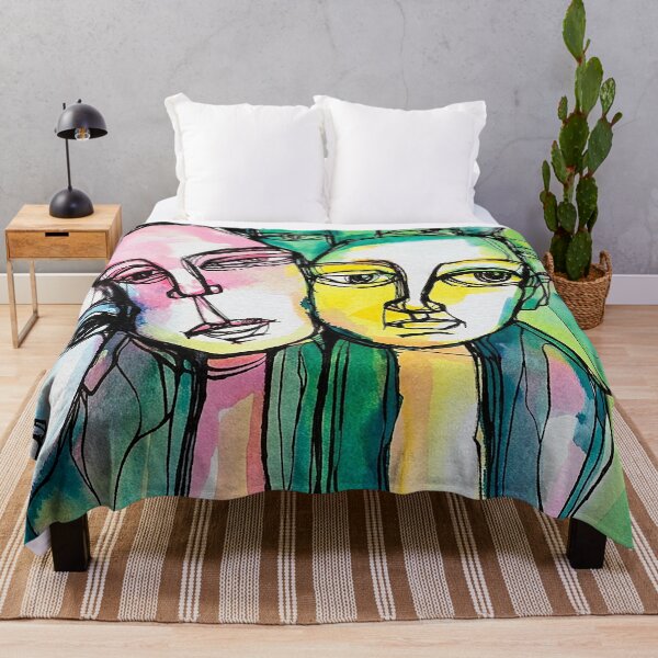 Item preview, Faces in the Fray – Abstract Expressionist Watercolor Portraits designed and sold by shesheart.