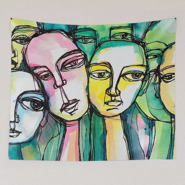 Item preview, Faces in the Fray – Abstract Expressionist Watercolor Portraits designed and sold by SHE·SHE·ART.