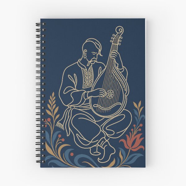 Item preview, Ukrainian Bandurist Folk Musician Gold Line Art designed and sold by ML-Media.