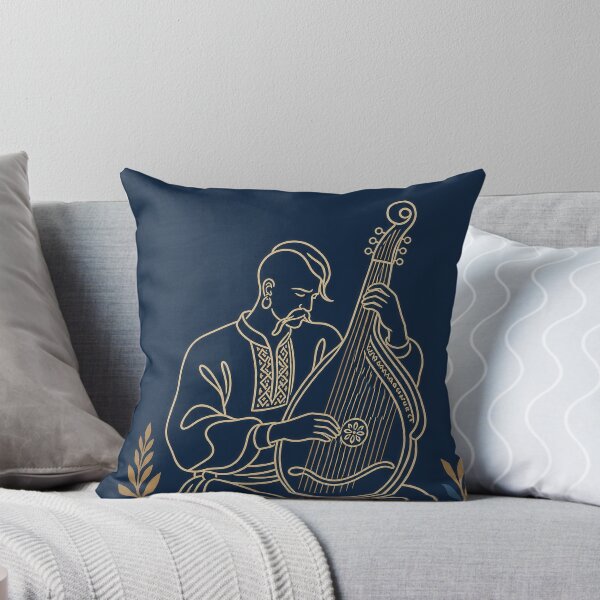 Item preview, Ukrainian Bandurist Folk Musician Gold Line Art designed and sold by ML-Media.