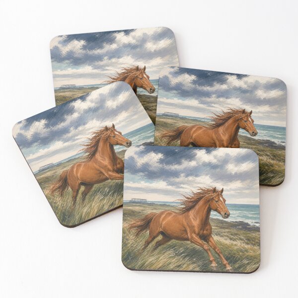 Item preview, Free Horse Coastal Heath Illustration designed and sold by VerdantStudio.