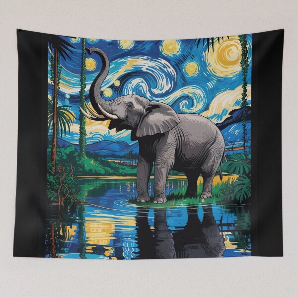 Item preview, Starry Night Elephant – Jungle Dream Oasis v2 designed and sold by DBWStudios.