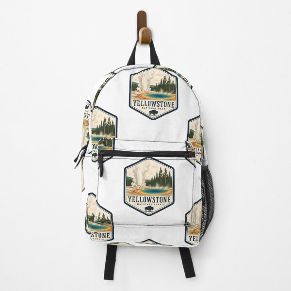 Item preview, Yellowstone National Park Vintage Hiking Travel Badge designed and sold by TravelersGems.
