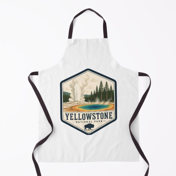 Item preview, Yellowstone National Park Vintage Hiking Travel Badge designed and sold by TravelersGems.
