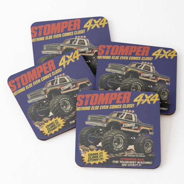 Item preview, Stomper 4X4 Monster Truck T-Shirt Retro Stripes, Racing Graphic. designed and sold by BlueLineLAX.