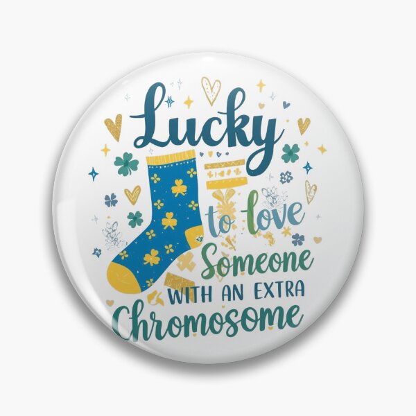 Item preview, Lucky to Love Someone with an Extra Chromosome - Colorful Socks designed and sold by Cartoon art with a purpose ❤️ Supporting Althea’s friends .