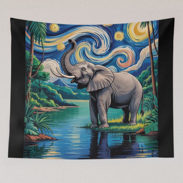 Item preview, Starry Night Elephant – Jungle Dream Oasis v4 designed and sold by DBWStudios.