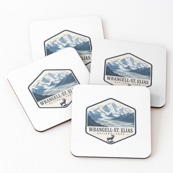 Item preview, Wrangell-St. Elias National Park Vintage Hiking Travel Badge designed and sold by TravelersGems.