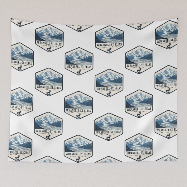 Item preview, Wrangell-St. Elias National Park Vintage Hiking Travel Badge designed and sold by TravelersGems.