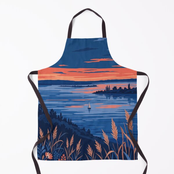 Item preview, Sunset River Landscape with Wildflowers designed and sold by ML-Media.