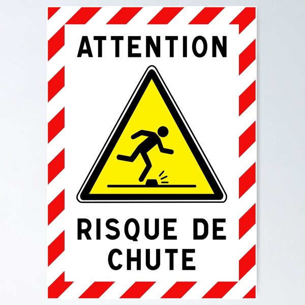 Item preview, Warning Sign - Risk of Slips, Trips and Falls - Safety and Prevention designed and sold by Panneaux et signalisations - NPOITEVIN.