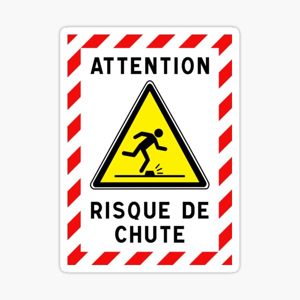 Item preview, Warning Sign - Risk of Slips, Trips and Falls - Safety and Prevention designed and sold by Panneaux et signalisations - NPOITEVIN.
