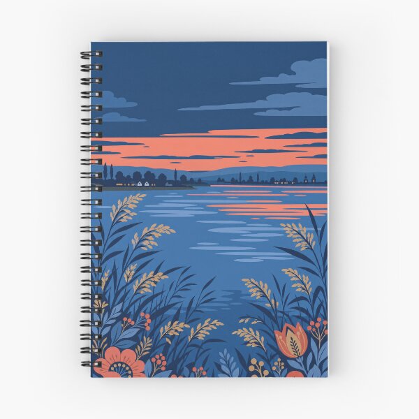 Item preview, Sunset Lake Landscape with Wildflowers designed and sold by ML-Media.