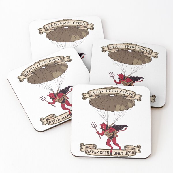 Item preview, Military Red devil parachute designed and sold by Momma'SanityDesign.