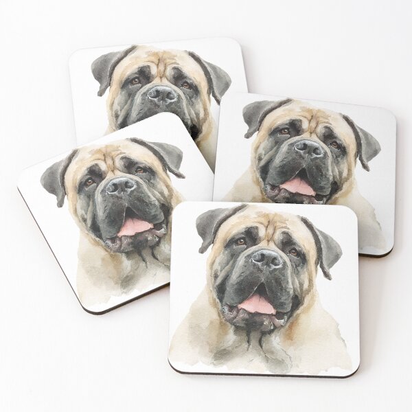 Item preview, Watercolor Bullmastiff puppy dog designed and sold by MendaciousMina.