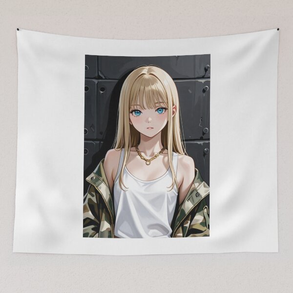 Item preview, Fashion - Woman in Camo Camo Jacket Tank Top Gold Chain Anime Variant 4 designed and sold by AnimeShin.