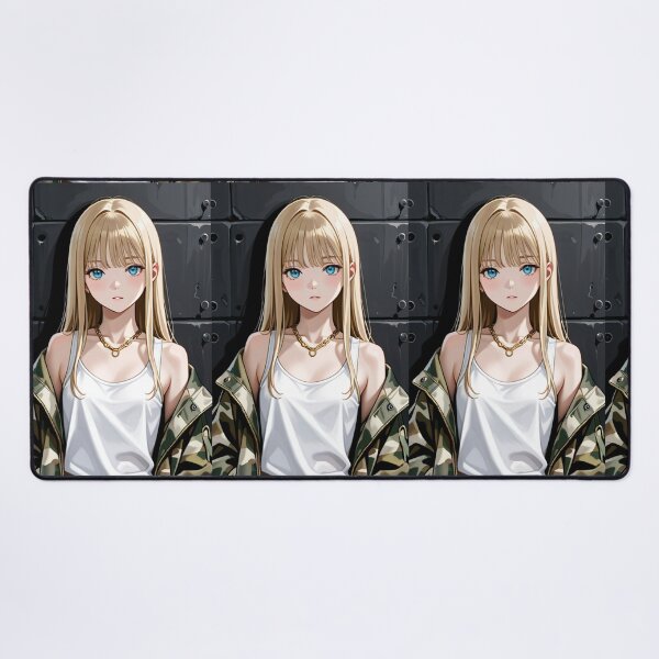 Item preview, Fashion - Woman in Camo Camo Jacket Tank Top Gold Chain Anime Variant 4 designed and sold by AnimeShin.