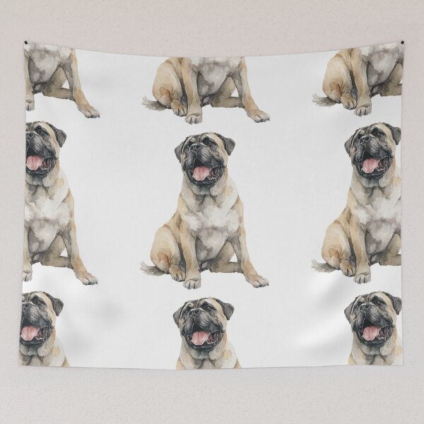 Item preview, Watercolor Bullmastiff puppy dog designed and sold by MendaciousMina.