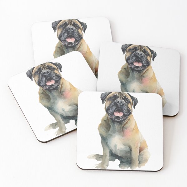Item preview, Watercolor Bullmastiff puppy dog designed and sold by MendaciousMina.