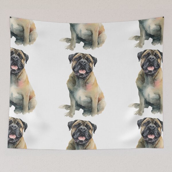 Item preview, Watercolor Bullmastiff puppy dog designed and sold by MendaciousMina.