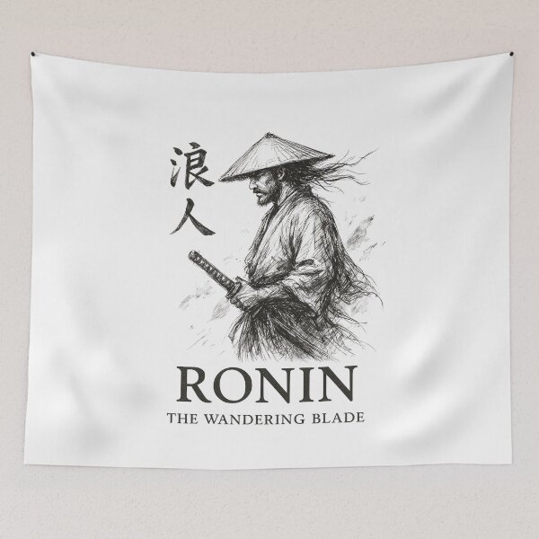 Item preview, Ronin The Wandering Blade Samurai T-Shirt | Japanese Warrior Vintage Ink Art designed and sold by ArcadiaSilence.