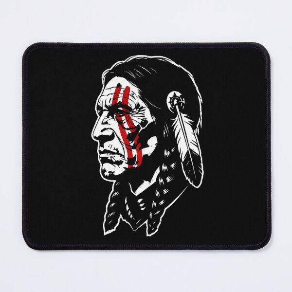 Item preview, Native Warrior Portrait With War Paint designed and sold by Linework Studio.