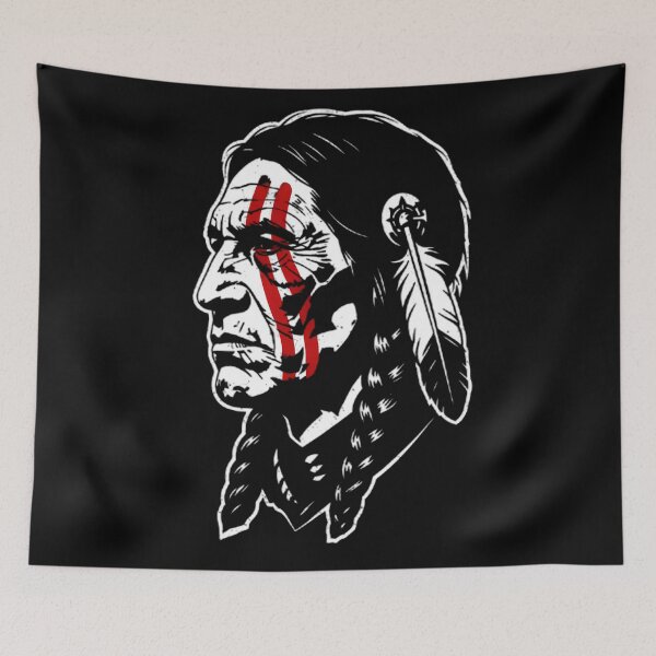 Item preview, Native Warrior Portrait With War Paint designed and sold by Linework Studio.