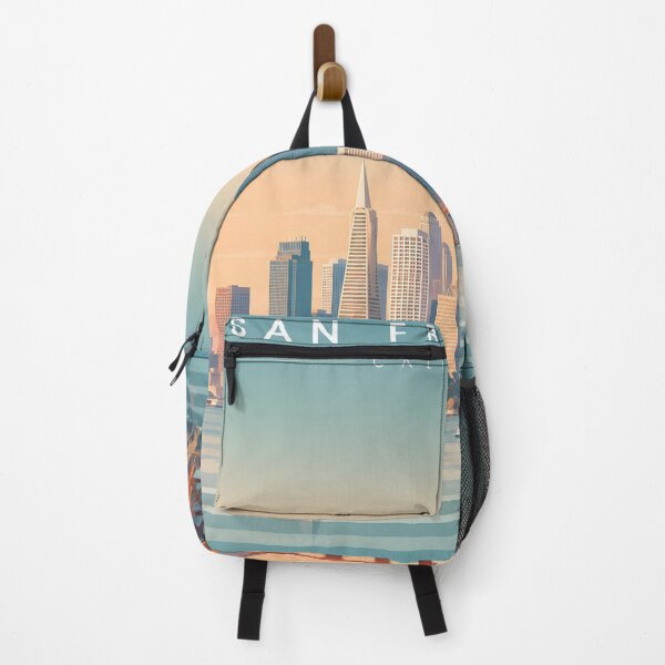 Item preview, Illustrated San Francisco California Travel Poster with Iconic City Landmarks designed and sold by ArtsyGlaze.