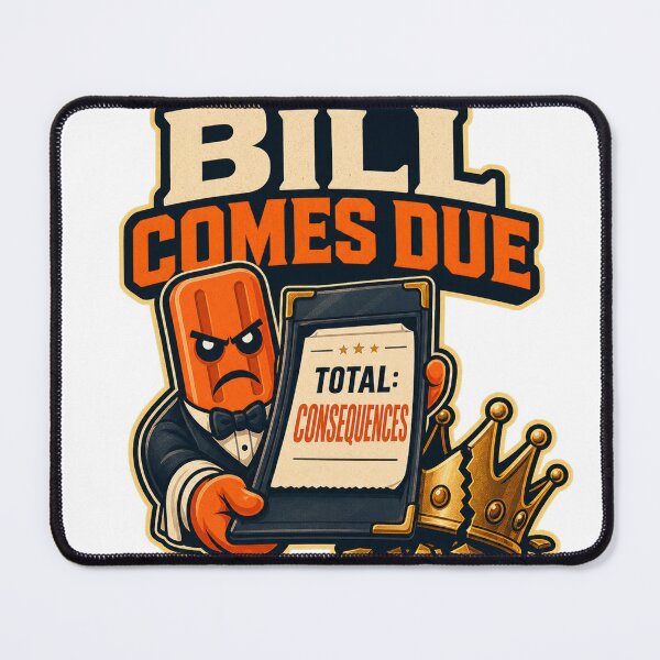 Item preview, The Bill Comes Due – Accountability Satire designed and sold by Angry Creamsicle.