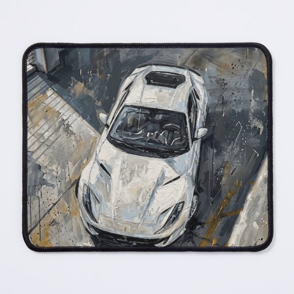 Item preview, White Exotic Supercar Abstract Oil Painting | Modern Automotive Wall Art designed and sold by Iceberg Comic Book Lounge.