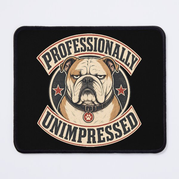 Item preview, Professionally Unimpressed - Grumpy English Bulldog designed and sold by Graphic Vibe Designs.