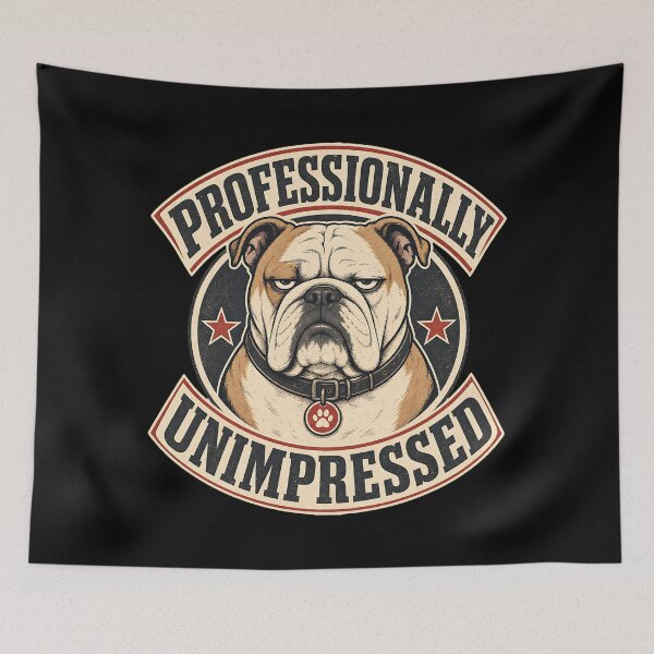 Item preview, Professionally Unimpressed - Grumpy English Bulldog designed and sold by Graphic Vibe Designs.