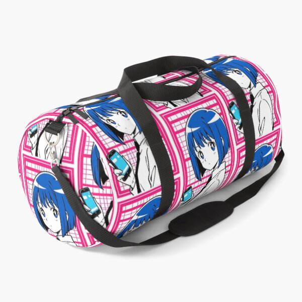 Item preview, Geometric Style - Young woman with blue hair and blue mobile designed and sold by AnimeShin.