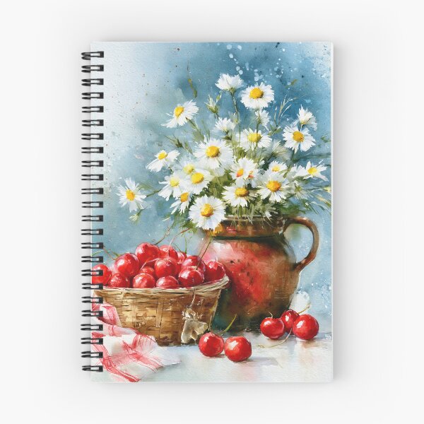 Item preview, Sweet Summer Cherries And Daisies Rustic Watercolor Still Life designed and sold by EL-Lebedenko.