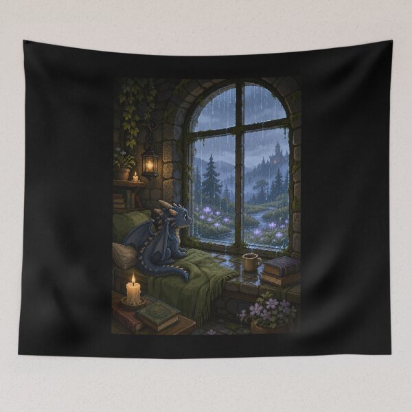 Item preview, Rainwatch Dragon in the Forgotten Tower  designed and sold by Sketchlegacy.