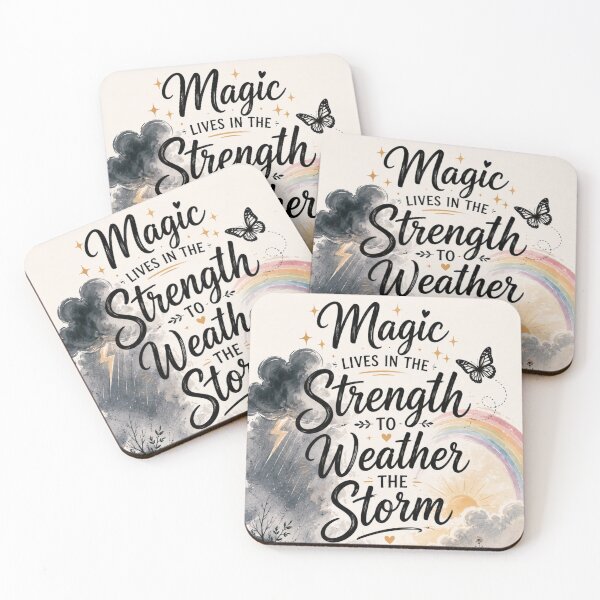 Item preview, Magic Lives in the Strength to Weather the Storm Motivational Quote designed and sold by Cartoon art with a purpose ❤️ Supporting Althea’s friends .
