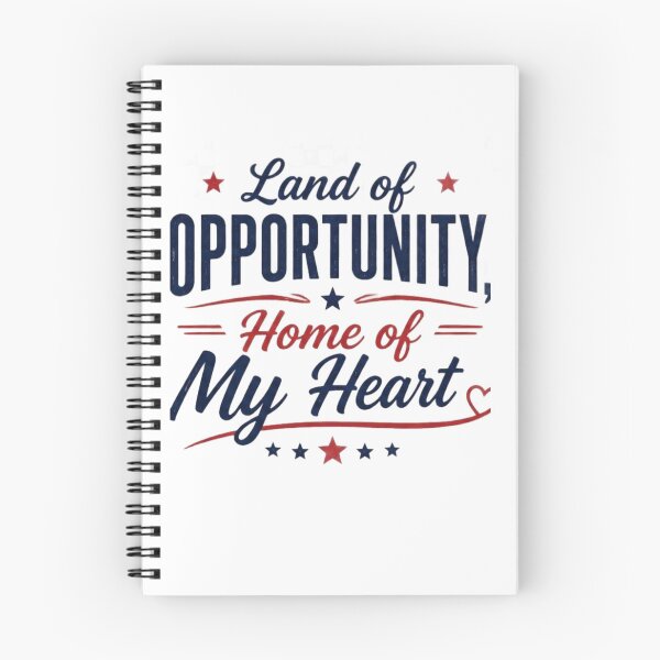 Item preview, Land of Opportunity, Home of My Heart | USA Pride Quote designed and sold by Aisha Creates.